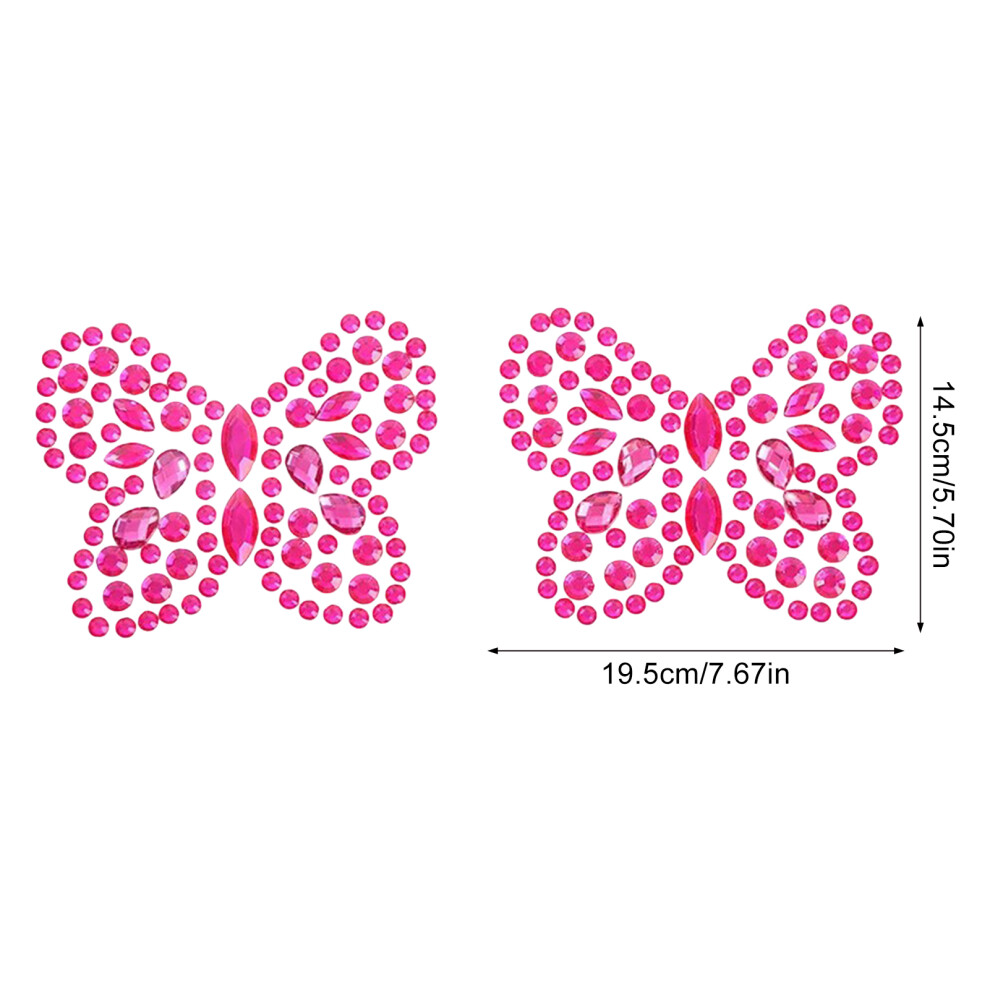 Roc-Electron Pink (Pink) Festival Body Gems: Acrylic Butterfly Tattoos