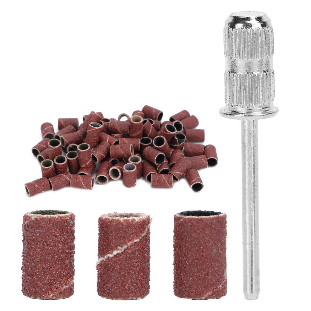 Brown 75Pcs Nail Sanding Bands Kit 80# 120# 180# Grit With Storage Box