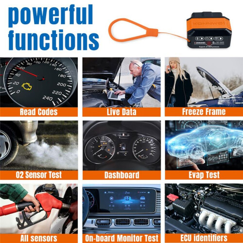 KONNWEI KW906 ELM327 V1.5  5.0 for IOS Android V1 5 OBD2 Scanner Auto Car Diagnostic Tools Code Reader Orange