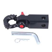 2in Universal Shackle Hitch Hook Receiver High Strength Steel Tow Hitch Receiver for Cars Trucks Jeeps Black