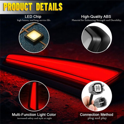 Rear Bumper LED Tail Light Brake Light for  4Runner 2025 Trunk Pillar Tail Light Sequential Turn Signal Light