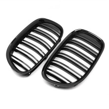 1Pair Front Kidney Radiator Grille 51117184151 51117184152 for F01 F02 09-15 Middle Grille Air Intake Gloss Black