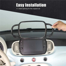 Carbon Fiber Car Dashboard Navigation Screen Frame Cover for 500 21-2023 LHD Center Air Condition Outlet Frame Trim