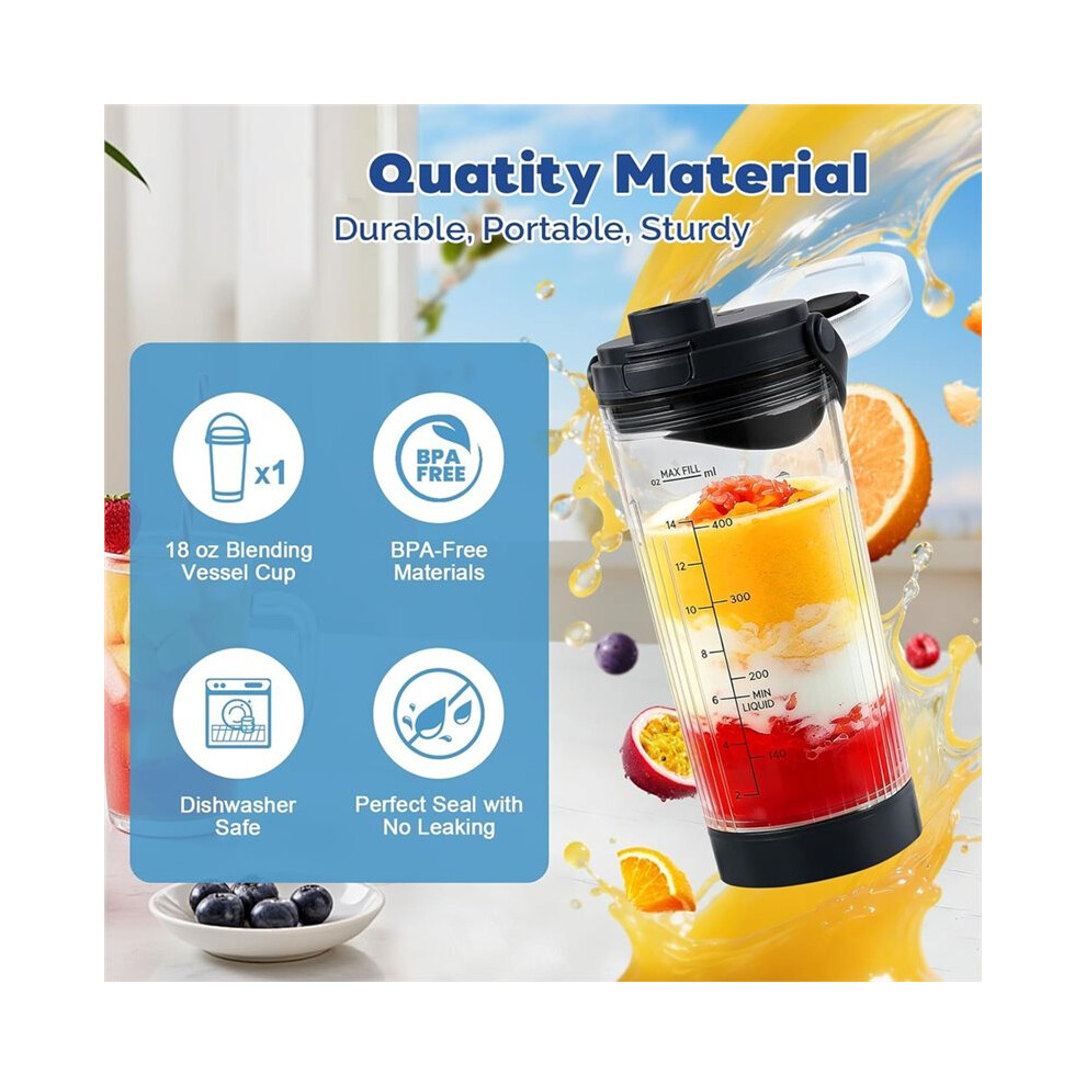Blender Cup,18Oz Blending Vessel With Sip & Seal Lid For Blast Portable Blender Bc100 Series & Bc151 Series 6033240960272
