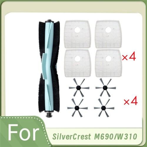 9Pcs for SilverCrest M690/W310 Vacuum Cleaner Main Side Brush Filter 1