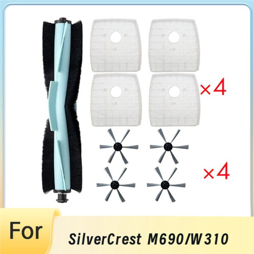 9Pcs for SilverCrest M690/W310 Vacuum Cleaner Main Side Brush Filter 2