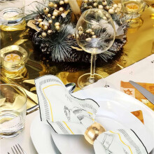 48 Pcs Day Gold Napkin Rings Napkin Holders for Cloth Napkins Wedding Napkin Holder Rings for Fabric Table Napkins