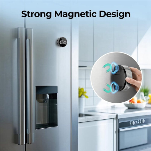 Magnetic Kitchen Timer for Cooking, Building Large Display Digital Countdown Timer, 3 Preset 5/15/25 Mins Loud Alarm 2