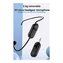 2X 2.4G Wireless Microphone Headset Long Range 30M for Voice Amplifiers, Speakers, Karaoke, Teaching, Outdoor Speeches