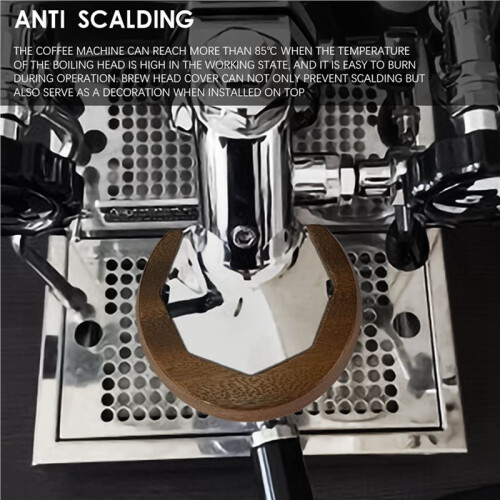 2X Suitable for E61 Series Coffee Machine Accessories Brewing  Walnut Solid Wood Anti-Scalding Ring Heat Shield 2