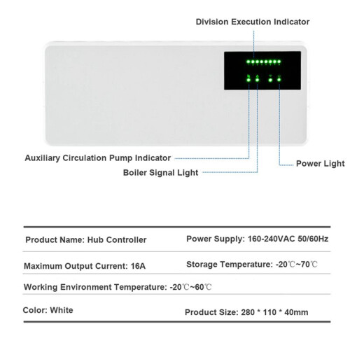 3X 8 Channel Concentrator Hub Controller Electric Valve Control Box for Underfloor Heating System Temperature Controller 2