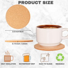 Cork Coasters Set of 150- 3.5In Round,Eco-Friendly Drink Pads for Home,Office,Bar,Perfect for Coffee Tables,Desks & More