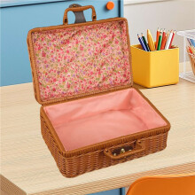 3X Vintage PP Rattan Woven Storage Box with Lid, Portable Travel Case, Perfect for Wedding Gifts and Holiday Packaging