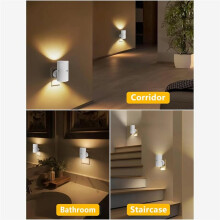 Luz Noturna de Parede com Ajuste Contínuo de Intensidade, Sensor Automático e 3 Temperaturas de Cor para Quarto, Corredor e . Plugue Padrão Do