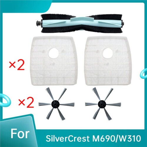 5Pcs for SilverCrest M690/W310 Vacuum Cleaner Main Side Brush Filter 1