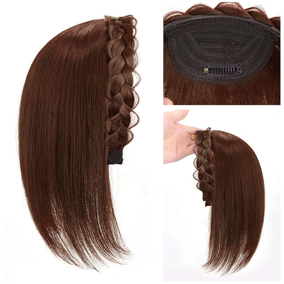 Roc-Electron Unisex Brown (Dark ) Women\'S Fishbone Headband Wig Piece - Braided Simulation