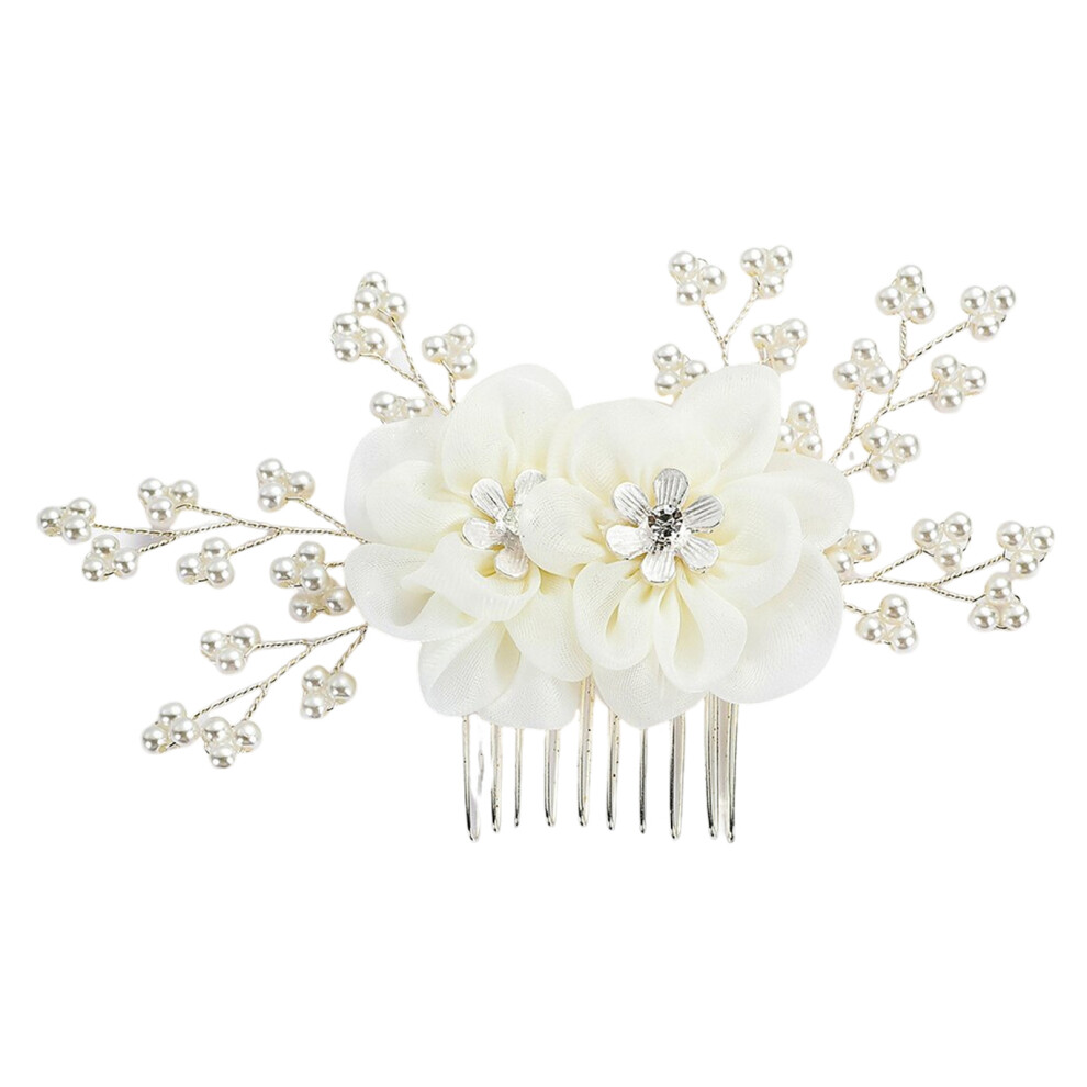 Creation-3C Pearl Flower Hair Comb For Women - Elegant Party Accessory