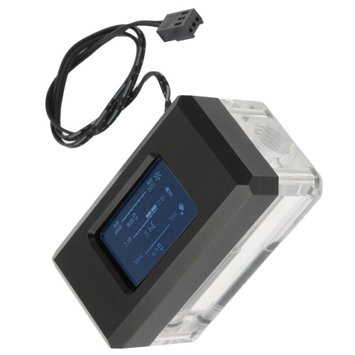 PC Water Cooling Thermometer, LCD Flow & Temperature, 12V 2