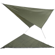 360x290cm Waterproof Camping Tarp Rhombus Canopy Beach Shade Army Green