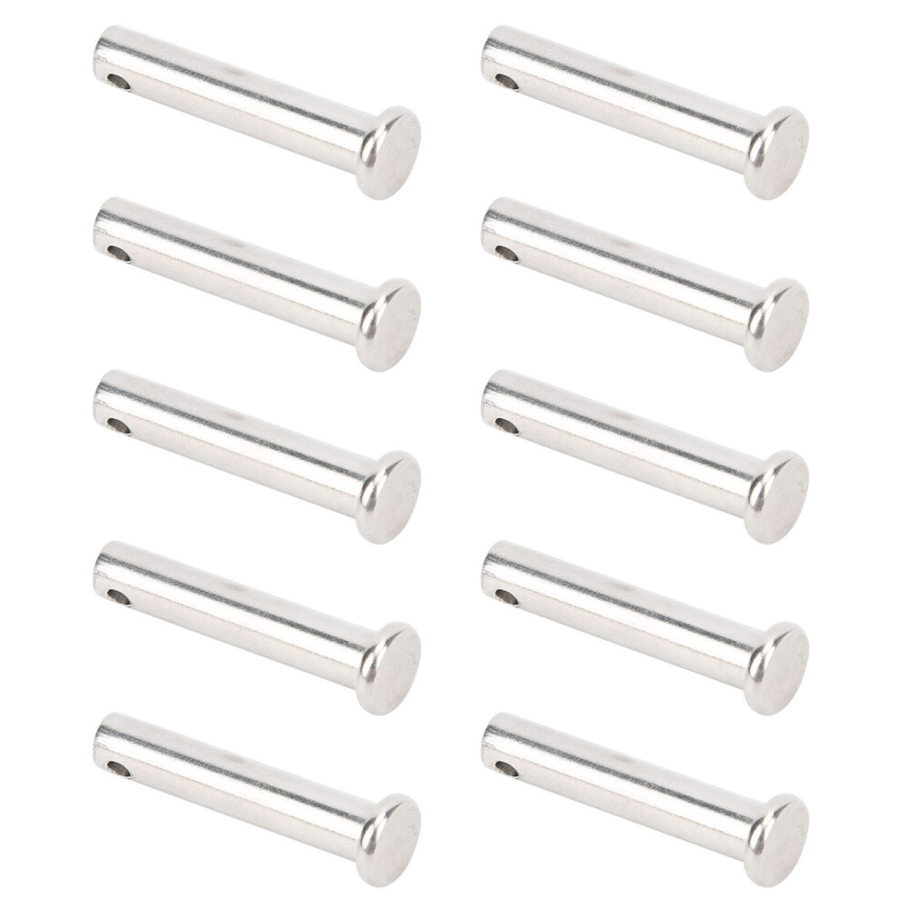 10Pcs M8x40mm Stainless Steel Round Clevis Pins With Flat Heads 7891391015383