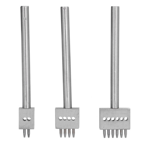 Perforated Leather Craft Tools 3Pcs Silver Durable DIY 6mm Kit 1