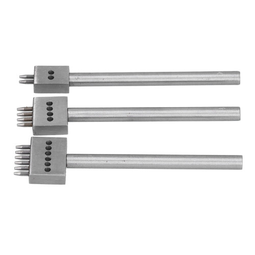 Perforated Leather Craft Tools 3Pcs Silver Durable DIY 6mm Kit 2