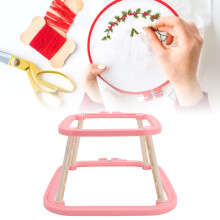 ABS Embroidery Frame Hoop Stand Adjustable for Needlework Watermelon Red Finish