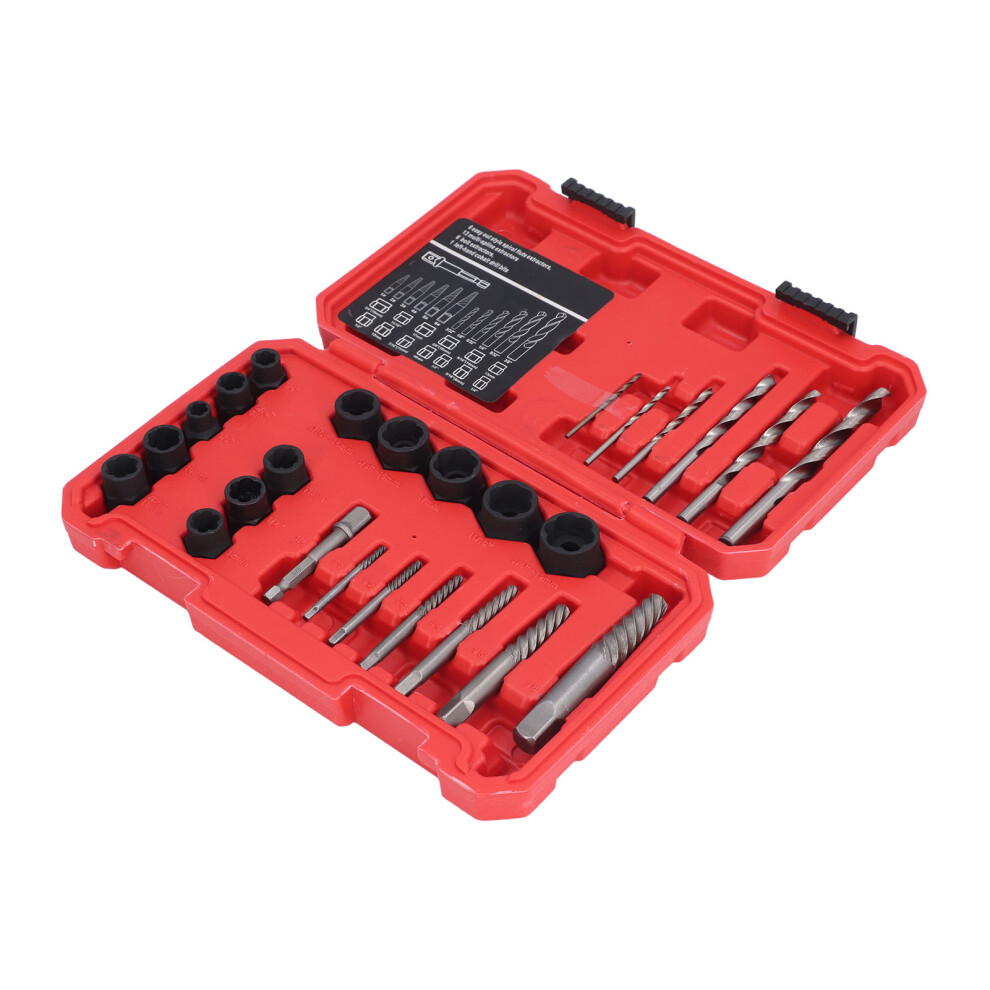 26 Pcs Screw & Bolt Extractor Kit, Hss Drills For Broken Bolt Removal 8411391018222