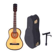 Mini-Gitarrenmodell aus Holz für den Schreibtisch mit Ständer und Aufbewahrungsbox