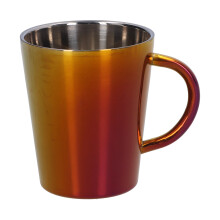 300ml Doppelwandiger Edelstahl Isolierbecher mit Griff—Rot