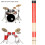 1 Pair Red Maple Drum Set Beam Sticks for Percussion Performance 12