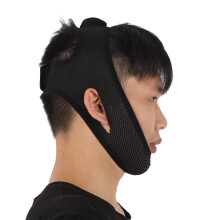 Atmungsaktives Mesh Anti-Schnarch-Kinnband für Erwachsene, Schwarz