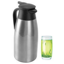 Vacuum Insulated Coffee Carafe 2L Silver Double Wall Stainless Steel Leak Proof