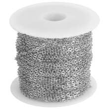 DIY Schmuckzubehör 10m Silbermessing Kreuz Flachkette 2,2x1,8x0,3mm