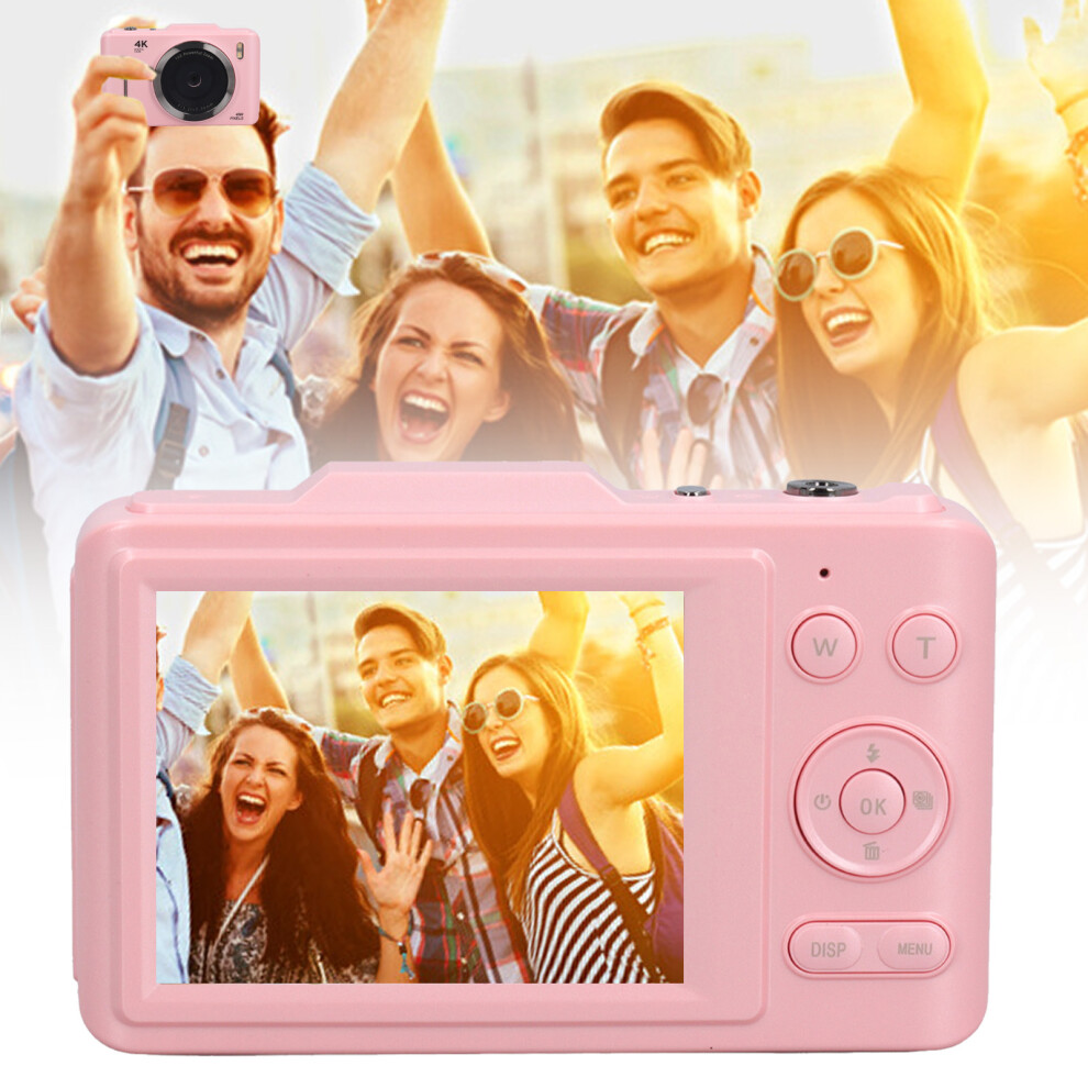 48Mp 4K Digital Camera With 2.8" Ips Screen, 16X Zoom, Pink 9431391026606