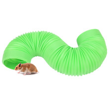 Small Animal Tunnel Green Retractable Play Tube for Hamsters Chinchillas & More