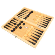 Wooden 3-in-1 Foldable Chess & Checkers Set 29x29cm for Kids & Adults