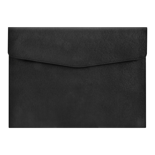 PU Leather A4 File Folder Document Holder Waterproof Portfolio Envelope Folder Case with Snap Closure(Black)