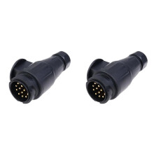 2X 12V 13 Pin Trailer Plug Waterproof Trailer 13 Pole Plastic Electrical Connector Wiring Connector Adapter Trailer Tool