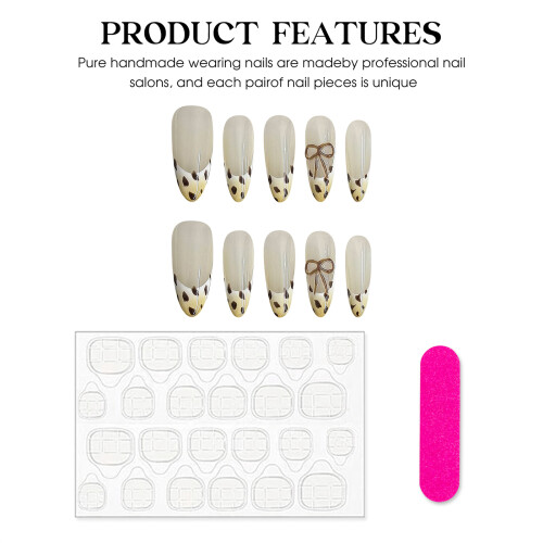 (L) Leopard Print Press On Nails - DIY Manicure 2