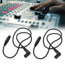 2PCS XLR Microphone Extension Cables 0.3M 90 Angle, Shielded Mic Adapter