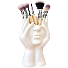 Make-Upkwastenhouder, Potloodhouder, Menselijke Kunst, Opbergdoos voor Make-Upkwasten op Het Bureau, Decoratieve Hars, Wit