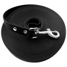 Waterproof Dog Leash for All-Weather, PVC Material, Easy Clean, for All Dog Sizes, 5m to 10m Lengths Black-10m