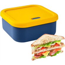 Silicone Containers with Lids - Airtight Lunch Box with Exhaust Valve,Freezer Storage Containers,for Fruit Salad Home