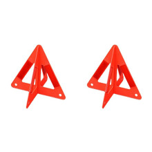 2X Draagbare Reflecterende Verkeerswaarschuwingsdriehoek voor in de Auto, Opvouwbaar, Stevig, Staand Statief, Noodhulp Onderweg