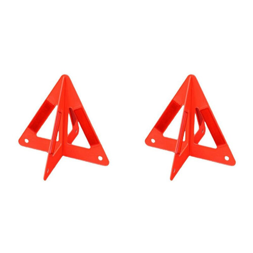 2X Portable Car Auto Reflective Traffic Warning Sign Triangle Foldable Solid Standing Tripod Road Emergency Standby