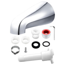 Bec de Baignoire Universel avec Adaptateur 5 en 1, Remplacement de Robinet de Baignoire Sans Inverseur, Compatible avec les Filetages IPS 1/2 Pouce et