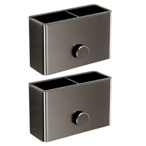 Aluminum Toothbrush Holder Wall Mounted - Space-Saving Bathroom Organizer for Toothbrush, Toothpaste