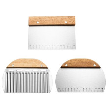 3Pcs Stainless Steel Pasty Cutters Noodle Knife Scraper with Scale Baking Cake Cooking Dough Scraper Baking Accessories