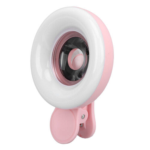 15X Macro Lens with LED Flash & Fill Light Pink for Smartphone